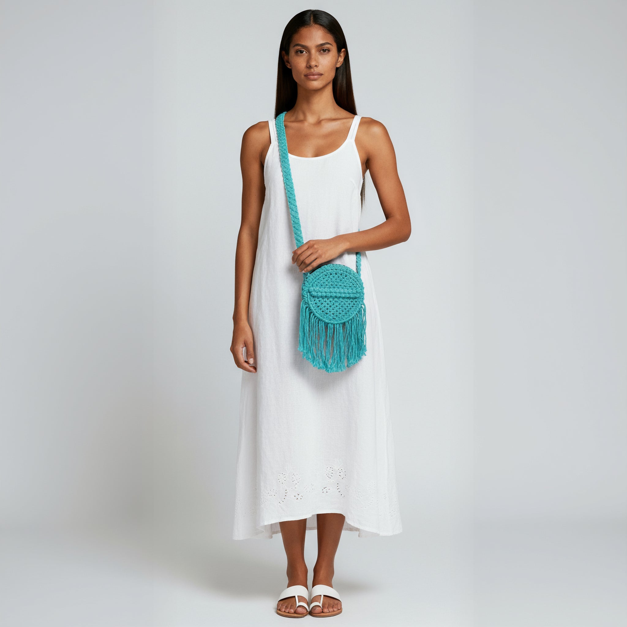 Macrame bag-Sky Blue