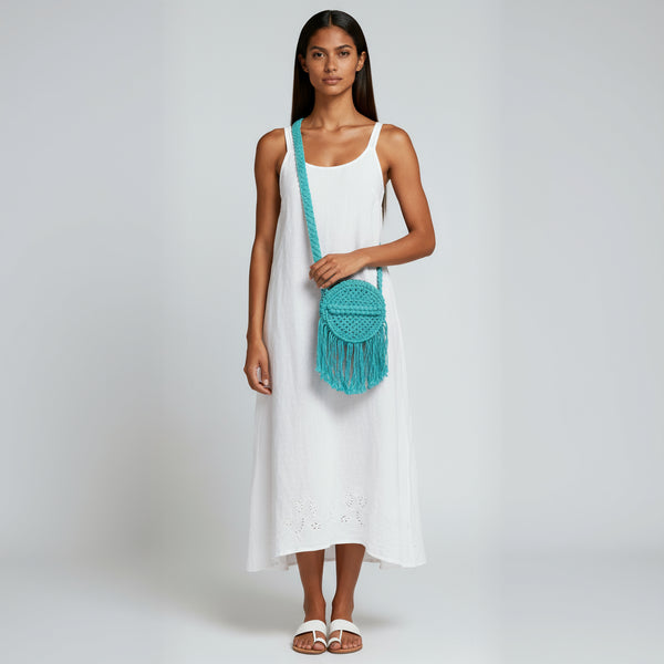 Macrame bag-Sky Blue