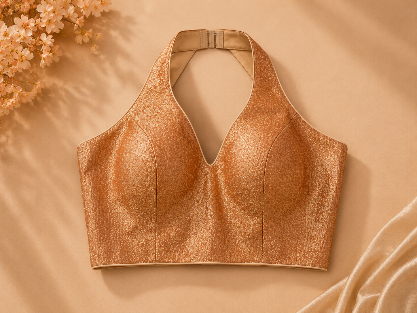 Aurelia Glow Halter Neck Designer Blouse