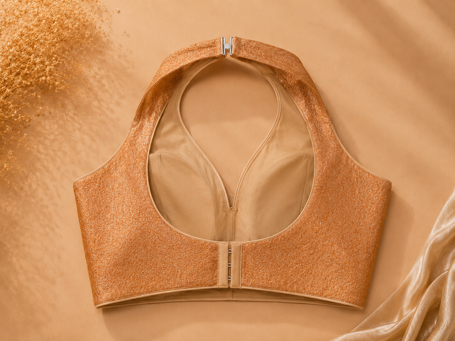 Aurelia Glow Halter Neck Designer Blouse