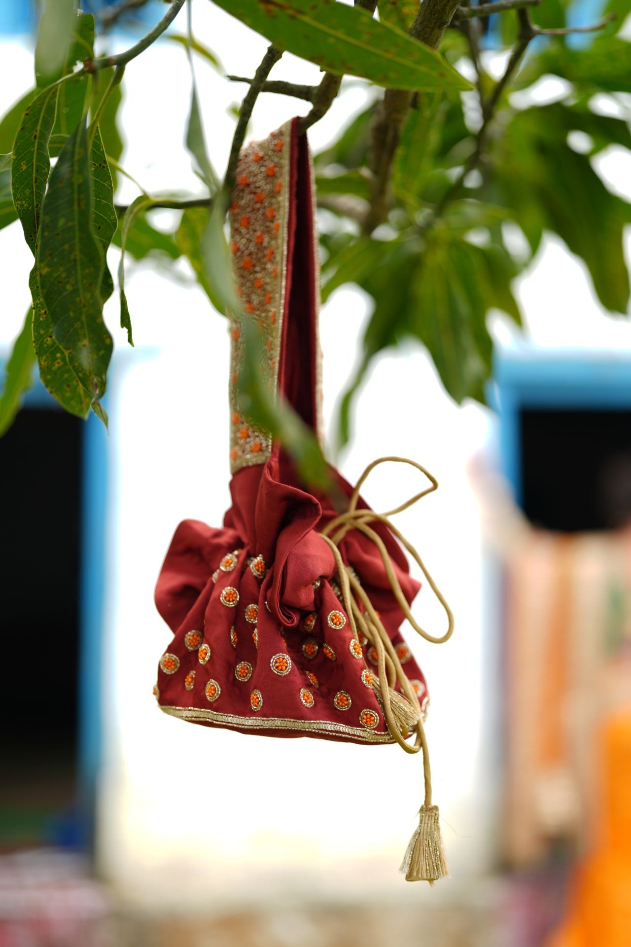 Handmade Bridal  Potli- Maroon
