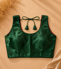Emerald Green Satin Blouse