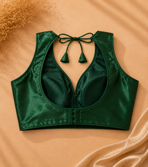Emerald Green Satin Blouse