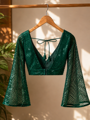 Emerald Noor Sequin Designer Blouse