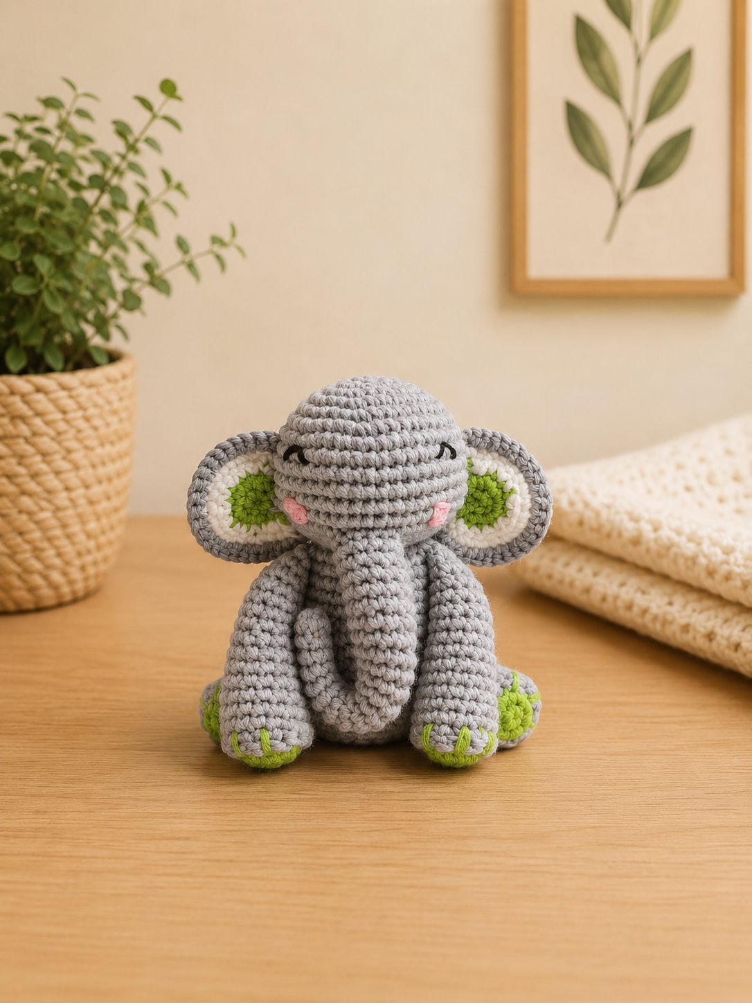 Gajju the Elephant: Premium 100% Cotton Hand-Crochet Toy