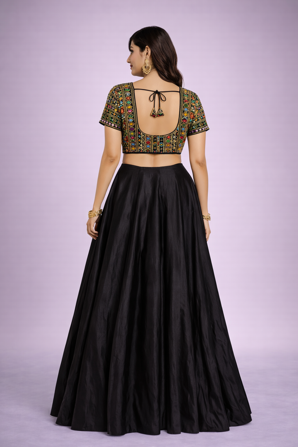 Kavya Obsidian Cotton Silk Lehenga Set