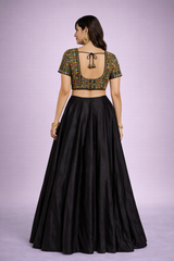 Kavya Obsidian Cotton Silk Lehenga Set