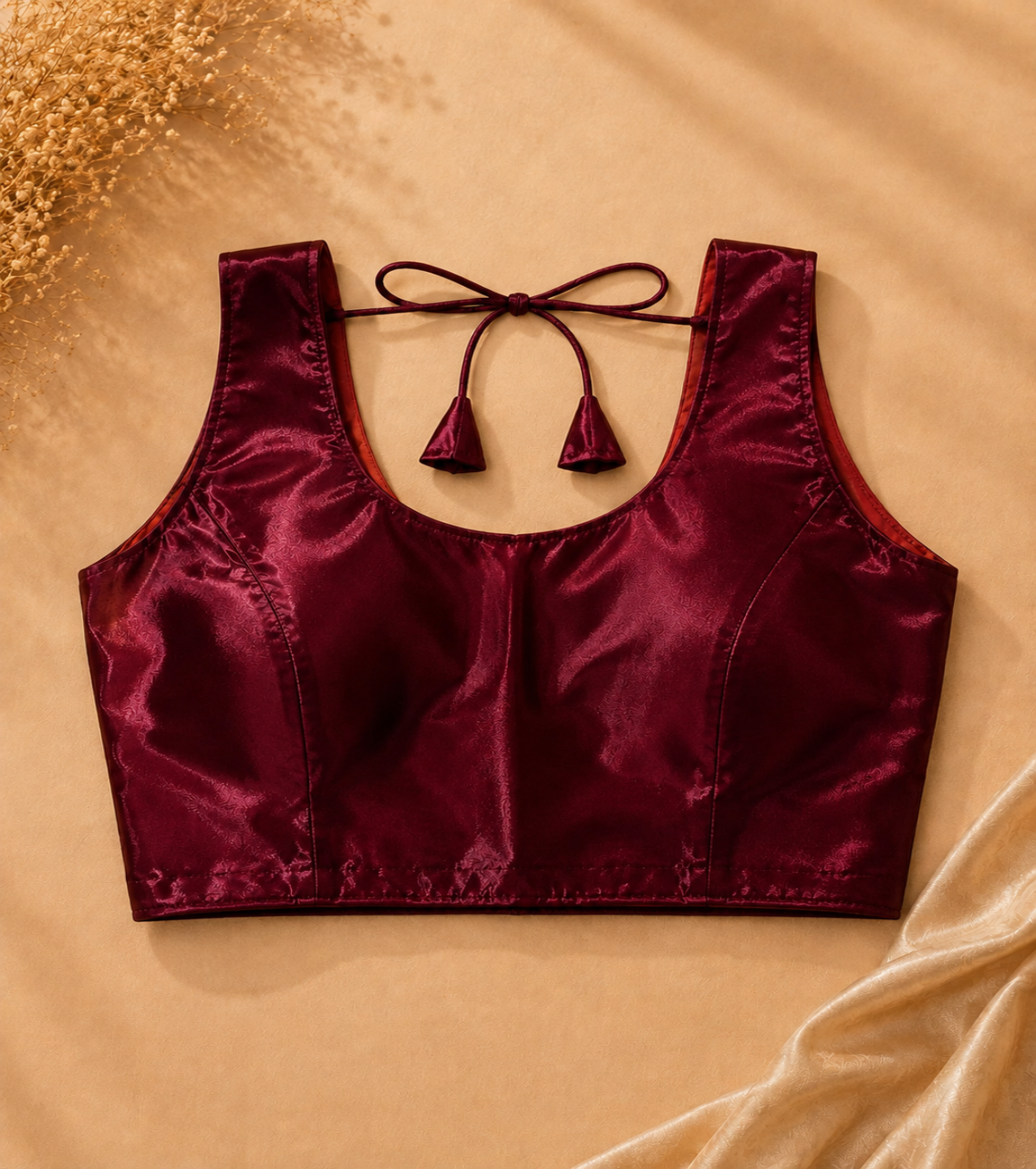 Maroon Satin Blouse