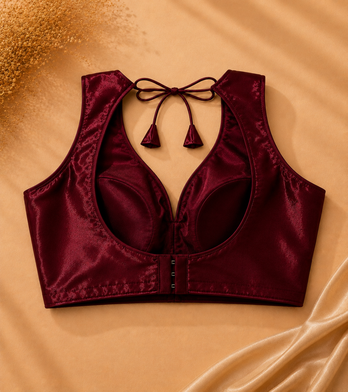 Maroon Satin Blouse