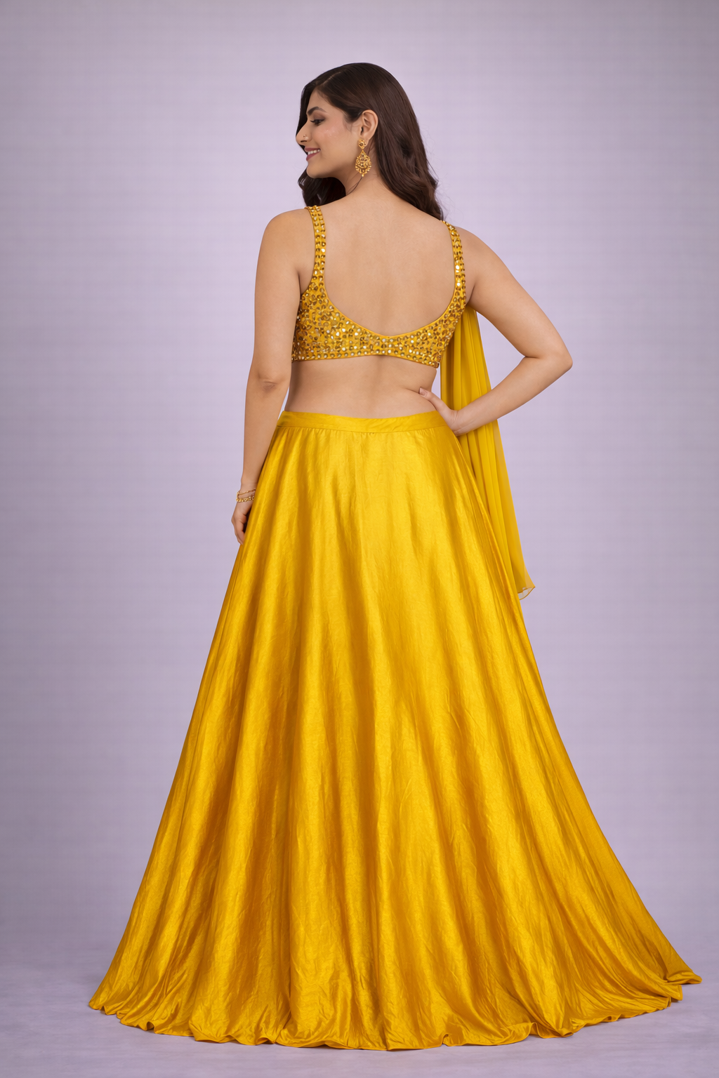 Mayuri Mustard Designer Silk Lehenga Set