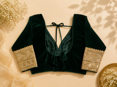 Meher Emerald Velvet Blouse