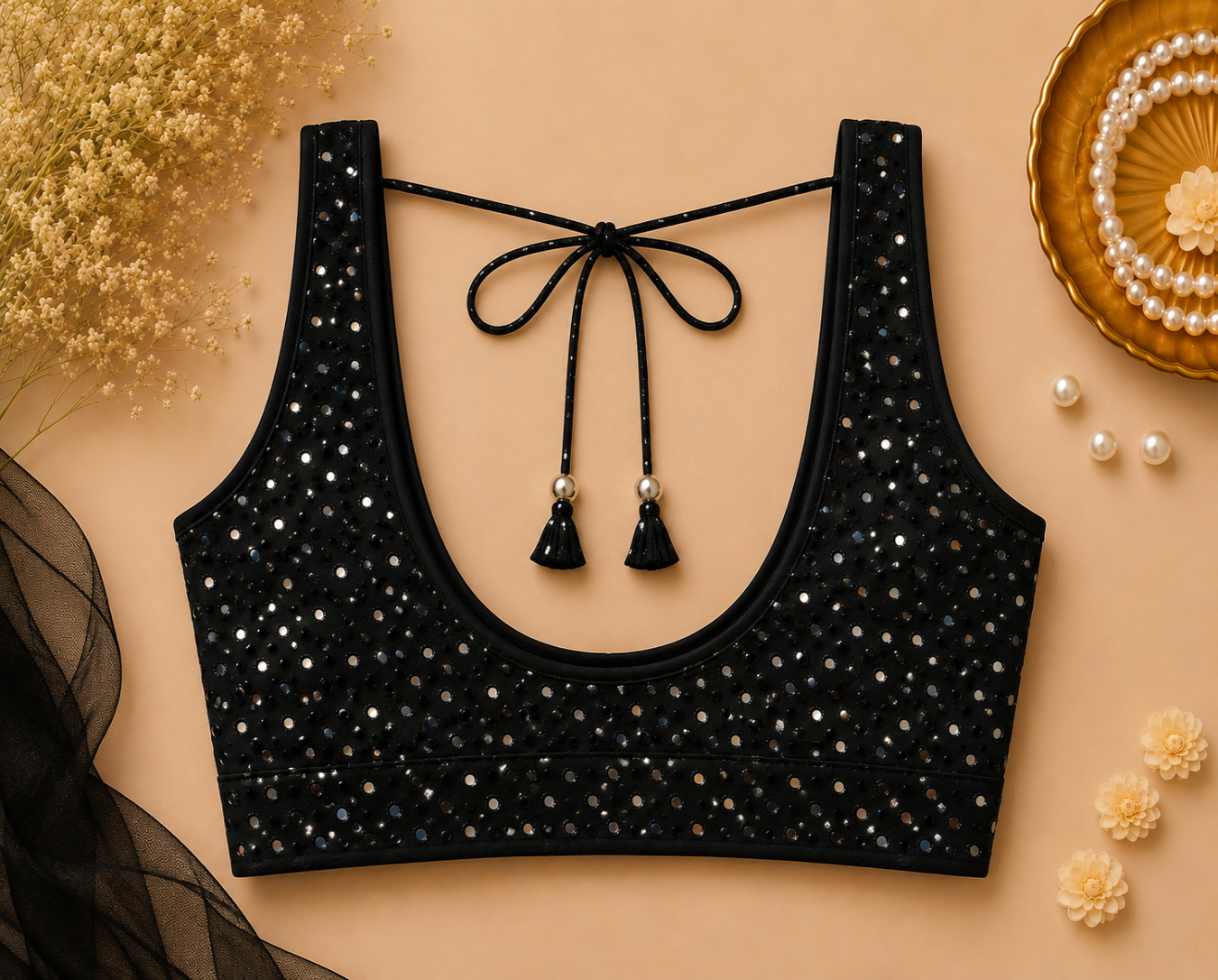Midnight Sparkle Mirror Blouse