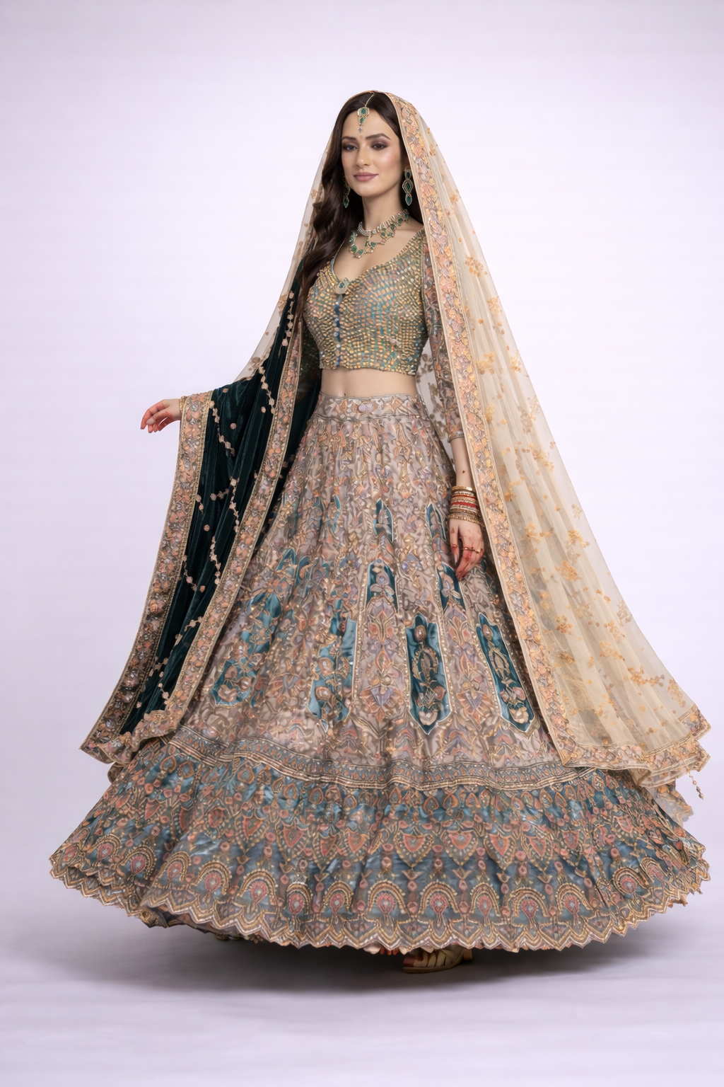 Neelkanthi Ruh Heritage Bridal Lehenga With Box