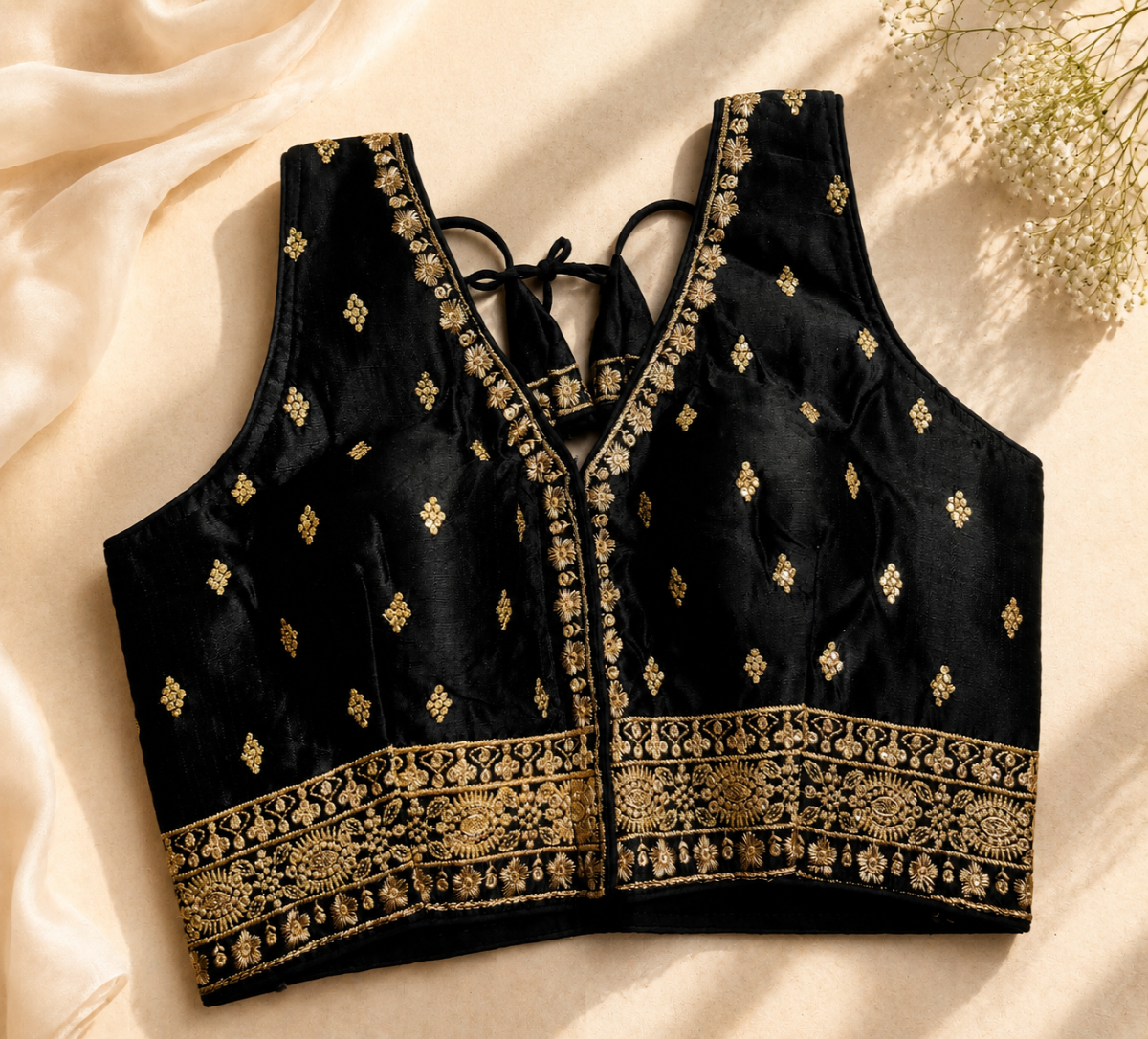 Noir Zari Elegance Blouse