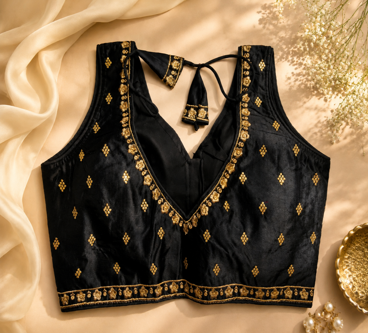 Noir Zari Elegance Blouse