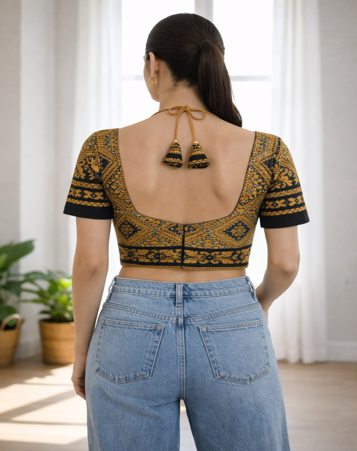 Noorika Golden Black Blouse