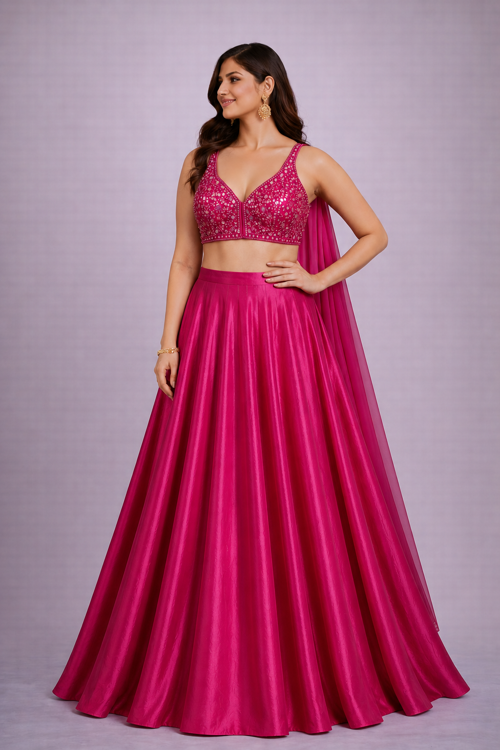 Roohi Rani Pink Designer Silk Lehenga Set
