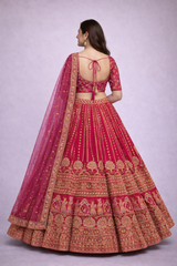 Royal Doli Motif Bridal Ball Gown Lehenga with Bridal Box