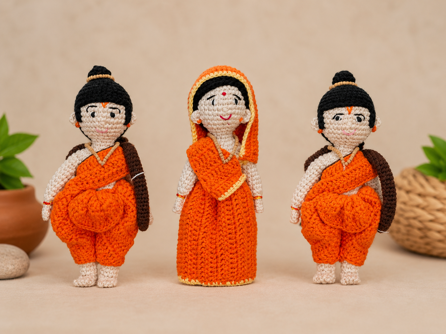 Shri Ram Pariwar: Premium Handmade-Crochet Divine Set