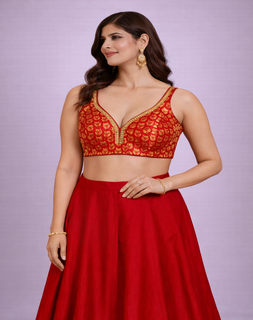 Sindoori Gold Brocade Blouse