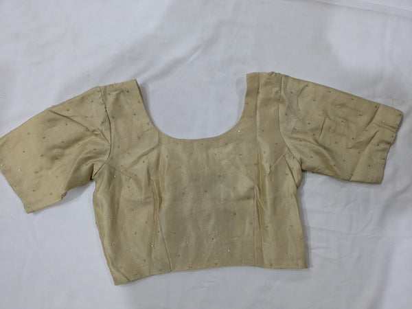 Hand-embroidered Silk blend Blouse-Cream