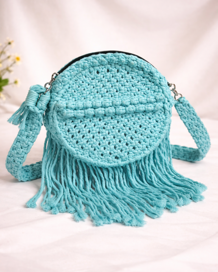The Bohemian Circle: Hand-Knotted Macrame Fringe Sling