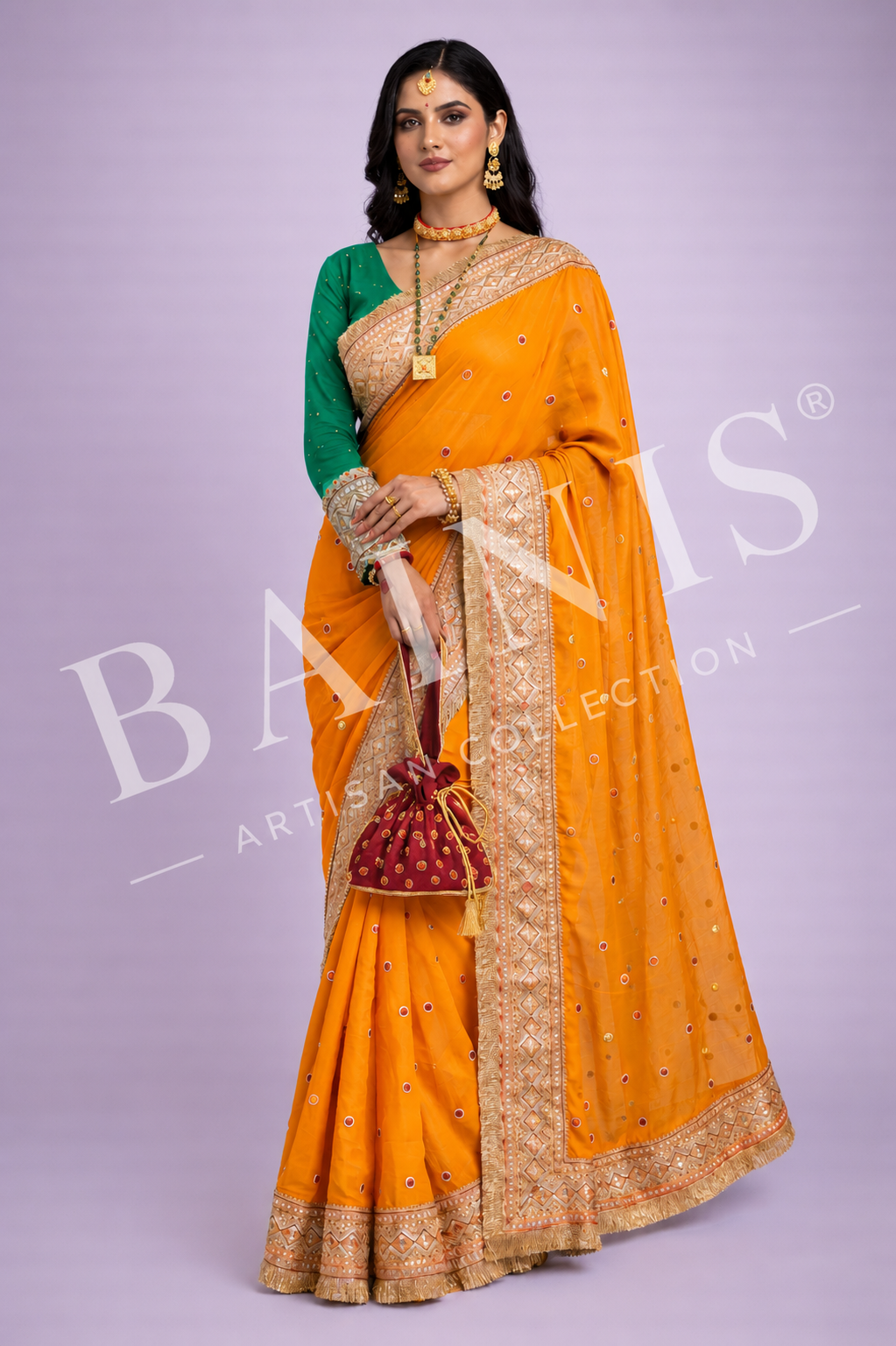 The "Pichora Phool" Handcrafted Kumaoni Heirloom Saree Set