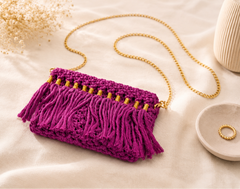 The Royal Fringe Sling: Hand-Knotted Macrame Statement Bag