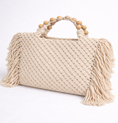 The Bohemian Heirloom: Hand-Knotted Macrame Beaded Handbag