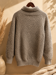 The Nomad Moss-Stitch High-Neck Heavy Sweater