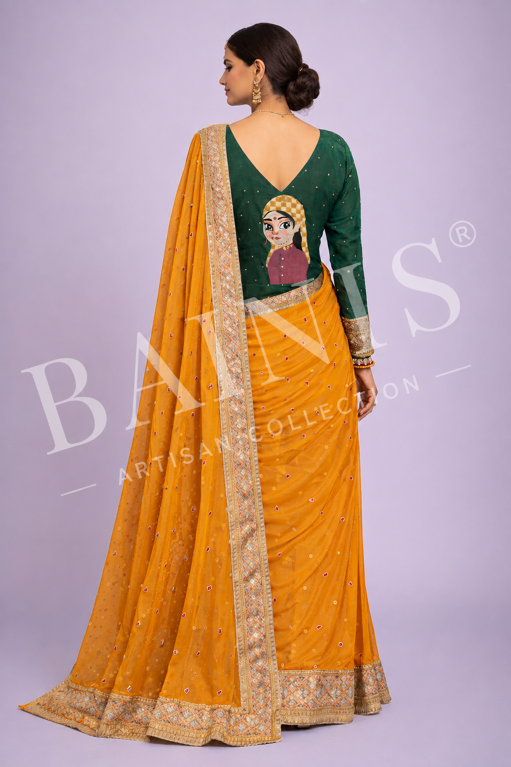 The "Pichora Phool" Handcrafted Kumaoni Heirloom Saree Set