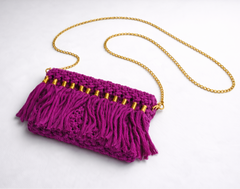 The Royal Fringe Sling: Hand-Knotted Macrame Statement Bag