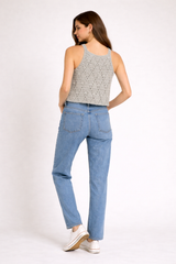 The Silver-Grey Classic Button-Down Crochet Vest