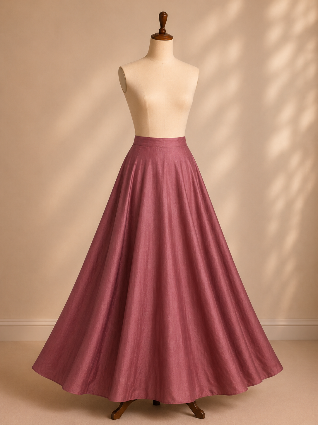 Zara Mauve Satin Silk Flared Lehenga Skirt (With Single Can-Can)
