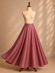 Zara Mauve Satin Silk Flared Lehenga Skirt (With Single Can-Can)