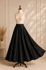 Zara Obsidian Cotton Blend Flared Lehenga Skirt (With Single Can-Can)
