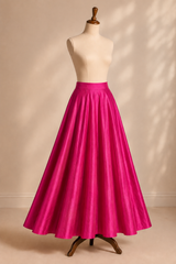 Zara Rani Pink Satin Silk Flared Lehenga Skirt (With Single Can-Can)