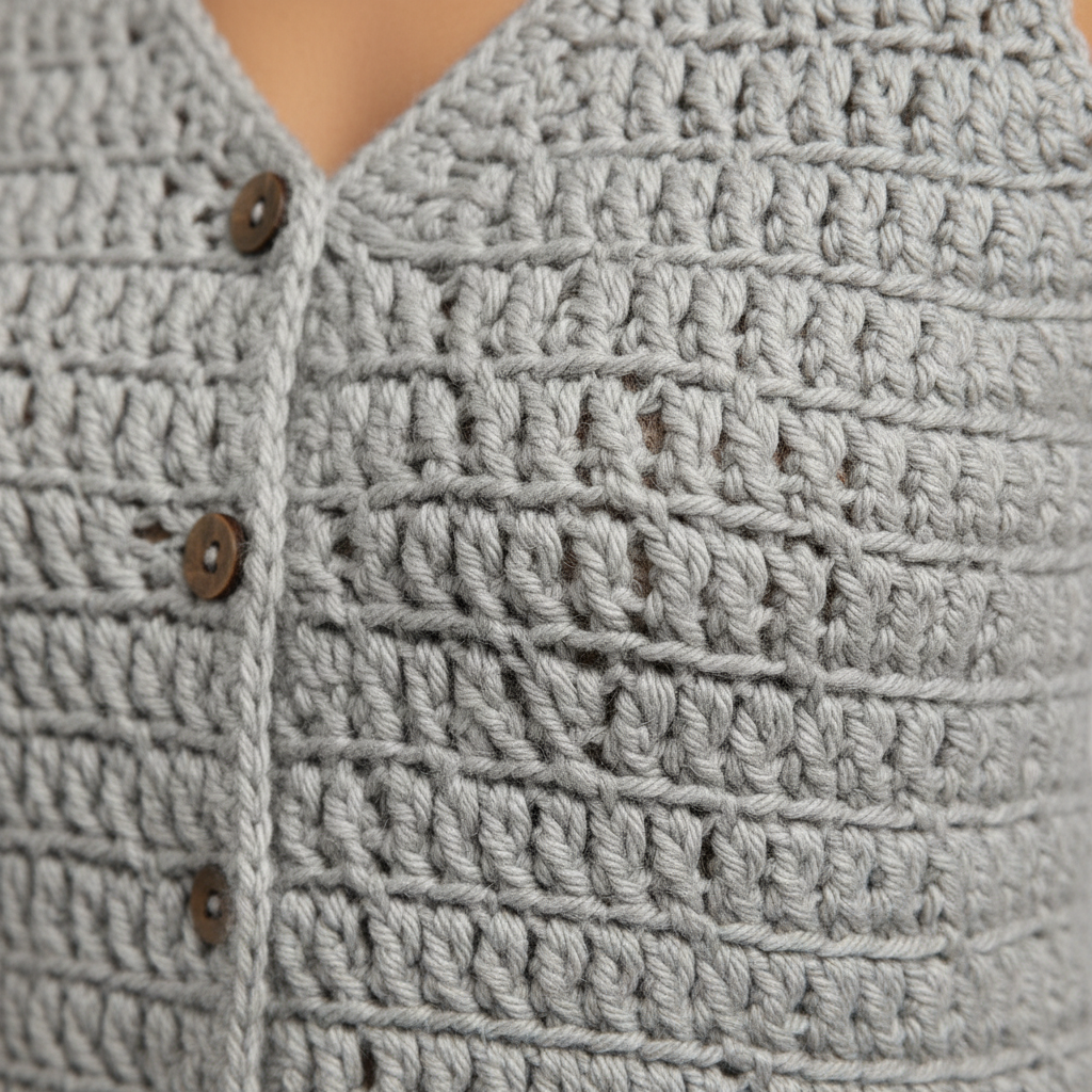 Grey Crochet Texture Detail