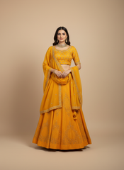Mustard Yellow Lehenga-Haldi Wear